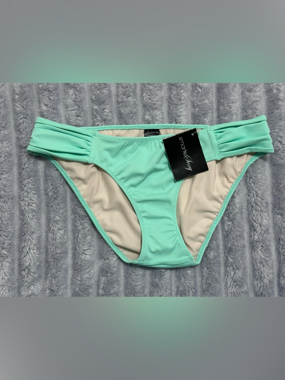 Smart & Sexy Mint Green Ruched Bikini Bottom — Size S — NWT